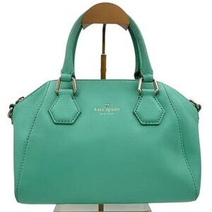 Kate Spade New York Turquoise Satchel Handbag – Crossgrain Leather, Zip Closure